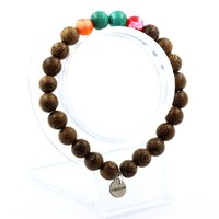 Steine Und MinéRaux. Armband Perlen Malachit Aus Kongo + Achat Craquelé Multic