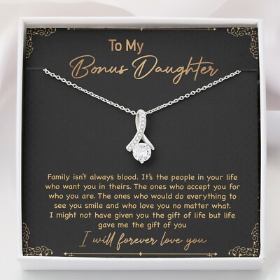 To my Bonus Daughter Necklace, Bonus Daughter Gift From