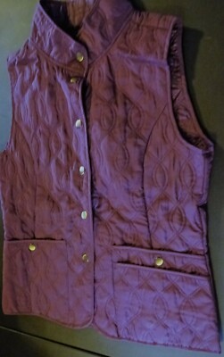  VEST Quilted Size S by North Crest NorthCrest Purple Lightweight w/ Pockets