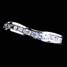 CURVED CHANNEL BRILLIANT CLEAR CZ WEDDING BAND RING SZ-9 925 STERLING SILVER-NF
