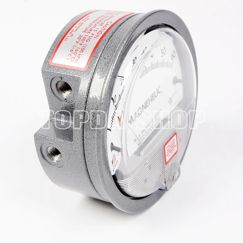 Differential Pressure Gauge, 0100 Inches Of Water, 52 OFF