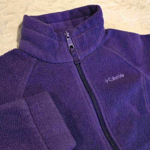 Columbia Girl's Fleece Full Zip Up Jacket - Purple Size Small - Picture 2 of 6