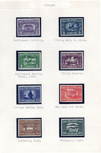 ICELAND 1930 SCOTT #153-166 COMPLETE SET MINT MOSTLY LIGHT HINGE - Picture 2 of 2