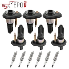 6PCS Ignition Coils + Spark Plugs for 02-05 Chevy Trailblazer GMC Buick Saab L6