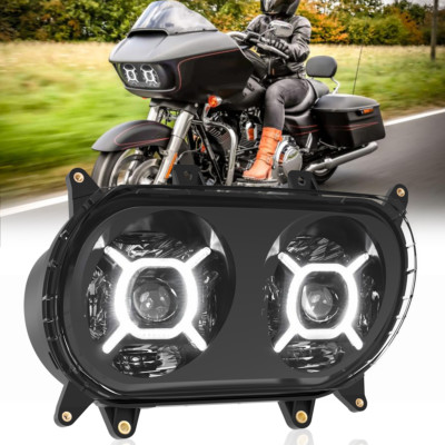 Front DRL LED Headlight DOT HIgh Low Beam Projector for Road Glide 2015-2023
