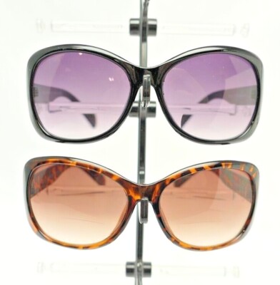 2pk Foster Grant XtraSight Womens SunReaders 100%UV ZARIAH BLK & TOR Chs Diopter