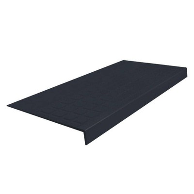 ROPPE Vinyl Flooring Heavy Duty Rubber Square Nose Stair Tread  Black 662756099327|