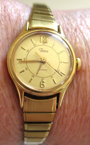 Timex Quartz Women's Watch, Water Resistant, Goldtone Stretch Band, Stainless - Picture 8 of 9