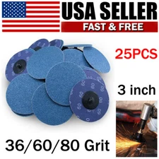 25X 3 inch 24 36 60 80 Grit Zirconia Roll Lock Sanding Grinding Disc Die Grinder