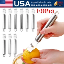 Citrus Lemon Zester Peeler Grater Stainless Steel Lime Oranges Kitchen Tool Lot