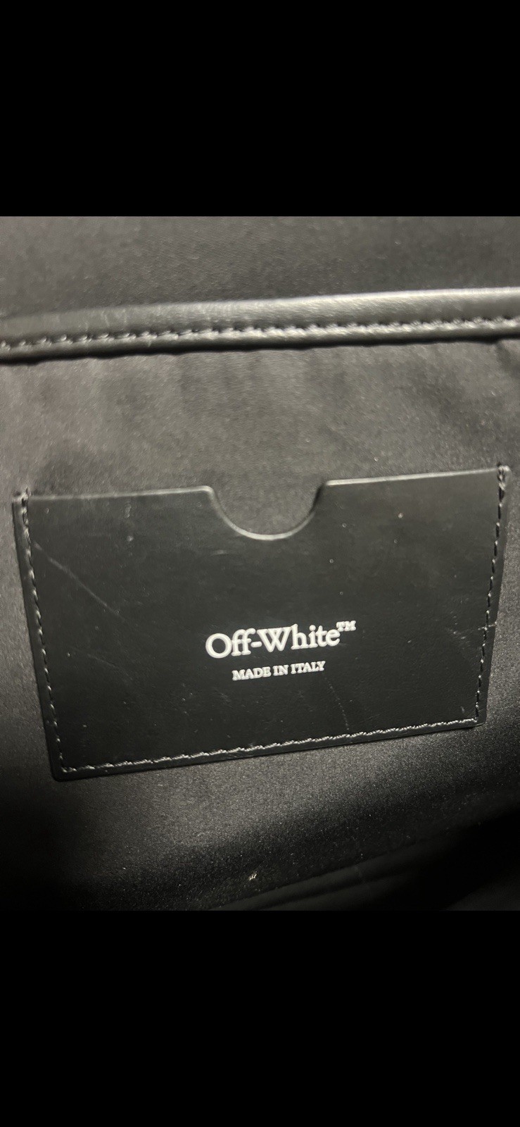 Off White Leather Backpack W/varsity Patches - image 8