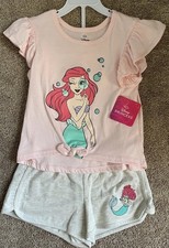 NWT Girl  s Disney The Little Mermaid Ariel 2 Piece Set. Size 6. Embroidered