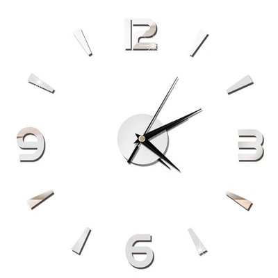 Stylish 3D Frameless DIY Wall Clocks with Acrylic Mirror Stickers Wall Decor ...