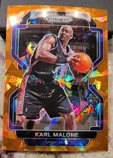 2021-22 Panini Prizm KARL MALONE Orange Cracked Ice Sp No.259 JAZZ