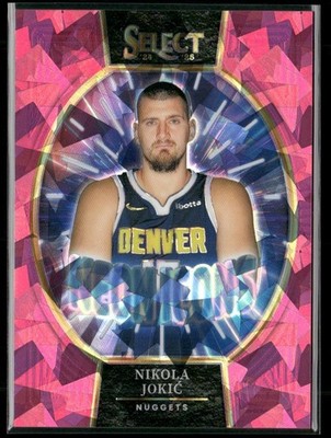 Nikola Jokic /99 2024-25 Panini Select Neon Icons Pink Cracked Ice Prizm Denver