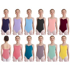 Kids Girls Bodysuit Yoga Jumpsuit Practice Leotard Athletic Ruched Costume