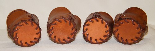 Vintage Set Libbey BAMCO WESTERN OLD FASHIONED/WHISKEY GLASSES Leather Sleeves - Picture 7 of 11