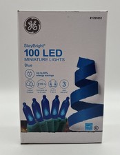 GE StayBright 100-Count 24.75-ft Constant Blue Mini LED Plug-in