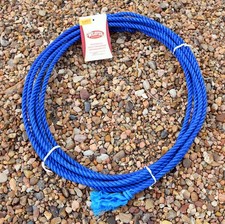 Weaver Equine Kid's Leather Ranch Rope, Blue Practice Lasso Tool 5/16" x 20' NEW