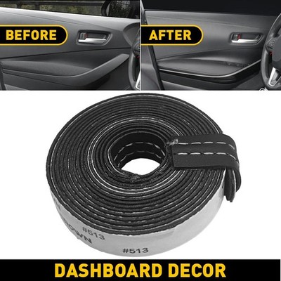 2M White Car Dashboard Decor Line Strip Sticker Moulding Trim Accessories EXV