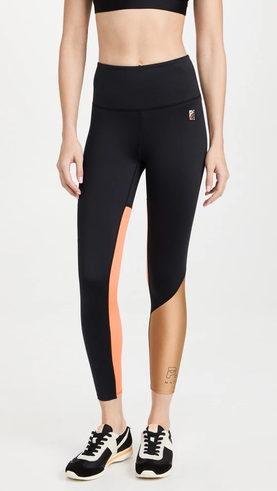P.E Nation Comeback Black High Rise Activewear 7/8 Length Leggings Pants Sz M