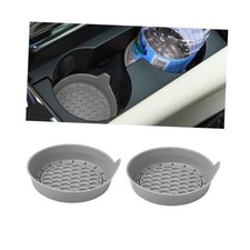 Car Cup Holder Coaster, 2PCS Silicone Non-Slip Embedded Waterproof Vehicle Gray