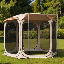 EAST OAK Pop Up Canopy Tent with Mesh, Screen House with 6 Sunshades 12×12 FT