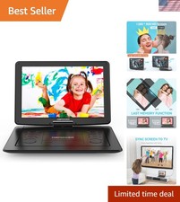17.9" Portable DVD Player with 15.6" Large HD Swivel Screen, 6 Hour Rechargeable