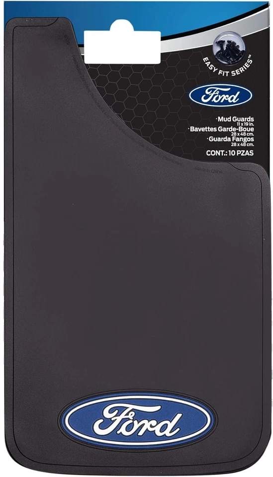 Plasticolor 000539R01 Ford Oval Logo Easy Fit Mud Guard 11"x19" - Set of 2 Black - Image 2 of 4