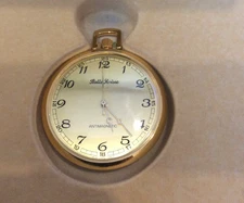 Vintage Arnex Pocket Watch Belle Suisse Antimagnetic Gold Trim Silver Dials NIB