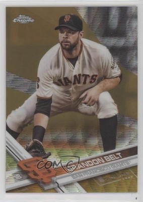 2017 Topps Chrome Gold Wave Refractor 44/50 Brandon Belt #176 14t3