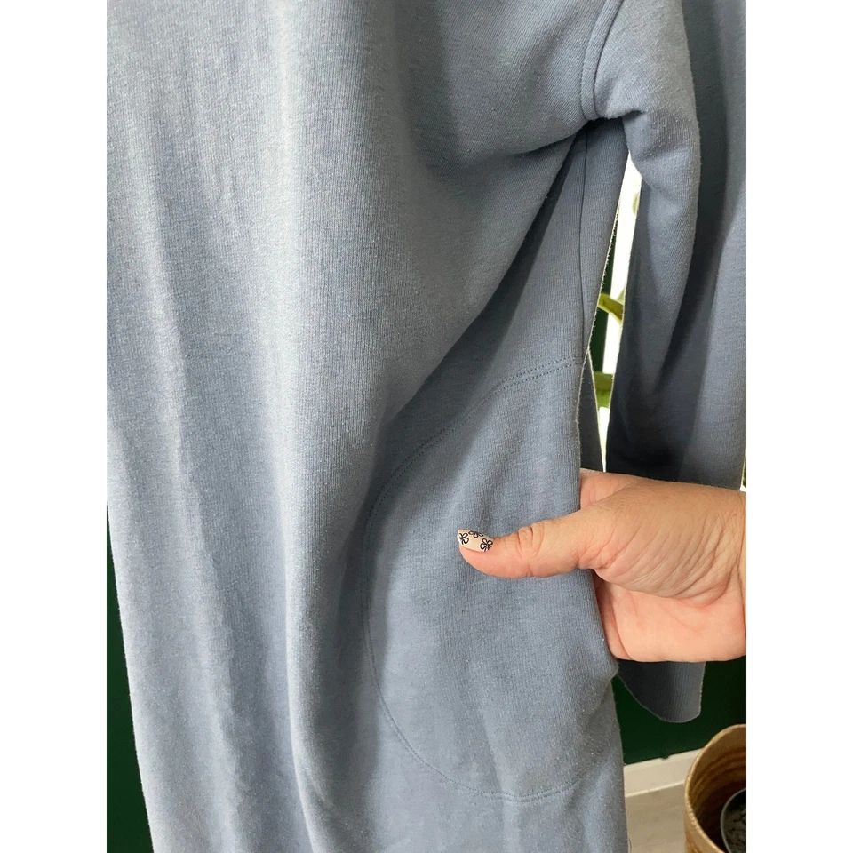 Old Navy Active Hoodie Sweatshirt Dress Womens M Light Blue Lounge Minimalist - Image 2 of 4