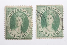 Stamps from the English colony of Queensland, Victoria, six pence 1860 (56976)