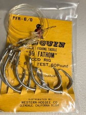 Penguin Fishing Tackle 60 Pound Cod Rig Set 5 Fishing Hooks 50 Fathom