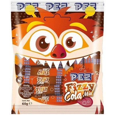 PEZ Fizzy Brausebonbon Cola Mix 10x6g = 60g Monster