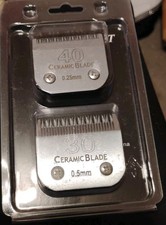 Pet Dog Clipper 30 Ceramic Blade 0.5mm And 40 .25mm. Compatible with Most
