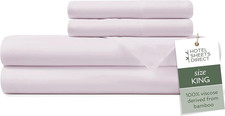 King Bed Sheet Set 4pc Bamboo Viscose Cooling Deep Pocket Pink