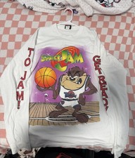 SPACE JAM XL tee basketball Looney Tunes logo Taz T shirt 1996 longsleeves