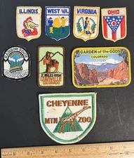 EIGHT Vintage Souvenir Patches ALL NEW Silverton GARDEN GODS Leadville & MORE!