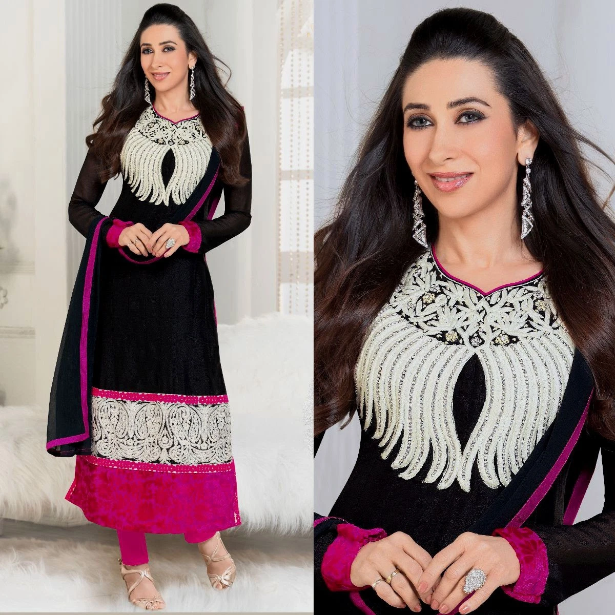 JIVRAJ FASHION Nazmeen Dupatta Salwar Kameez Shalwar Kameez Party Wear Anarkali Designer Indian Palazzo Style Kameez Georgette Con Ricamo Scelta 5 Xxl Uk 18 Busto 46 Vita 42 Fianchi 48 114934559