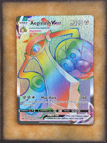 Pokemon Aegislash VMAX 190/185 Vivid Voltage Secret Rare Holo NM