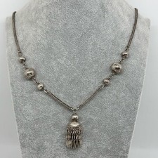 Collier Kette Silber - Indien Orient Ethno - Alt Vintage Handarbeit - ca. 38g