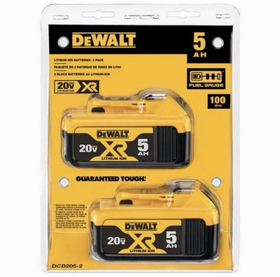 #ad #ad 2 Pack DEWALT DCB205 20V Max XR 5.0Ah Lithium Ion Battery New In Pack $74.99