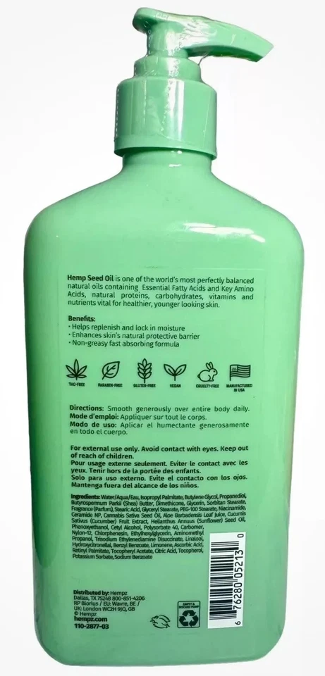 Hempz Cucumber & Aloe Moisturizer 17oz 1 Pack New - Image 2 of 2