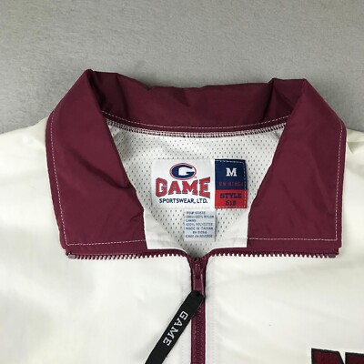 Game Sportswear Jacket Mens Medium Maroon White Full Zip Northern