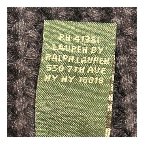LRL Lauren Jeans Co Womens Cable Knit Sweater L Blue Stripe Metal Toggles VTG - Picture 14 of 17