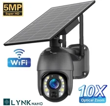 PTZ 5MP 10X Zoom Solar Security Camera, 12m AI Detection,2-Way Audio, Wi-Fi, App