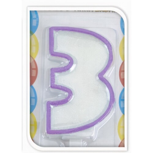 Free and Easy geburtstagskerze 3 Jahre 17,5 cm Wachs lila - Bild 1 von 1