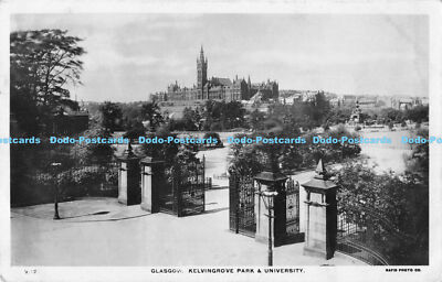 R173977 Glasgow. Kelvingrove Park und Universität. Rapid Photo. Neues Verfahren. Silv