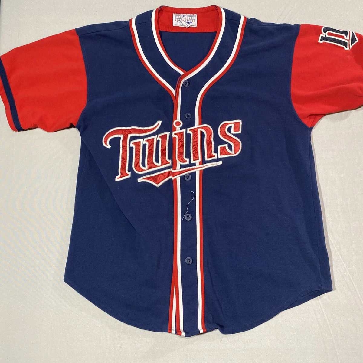 Vintage Minnesota Twins Jersey Mens Large Blue Red Button Up